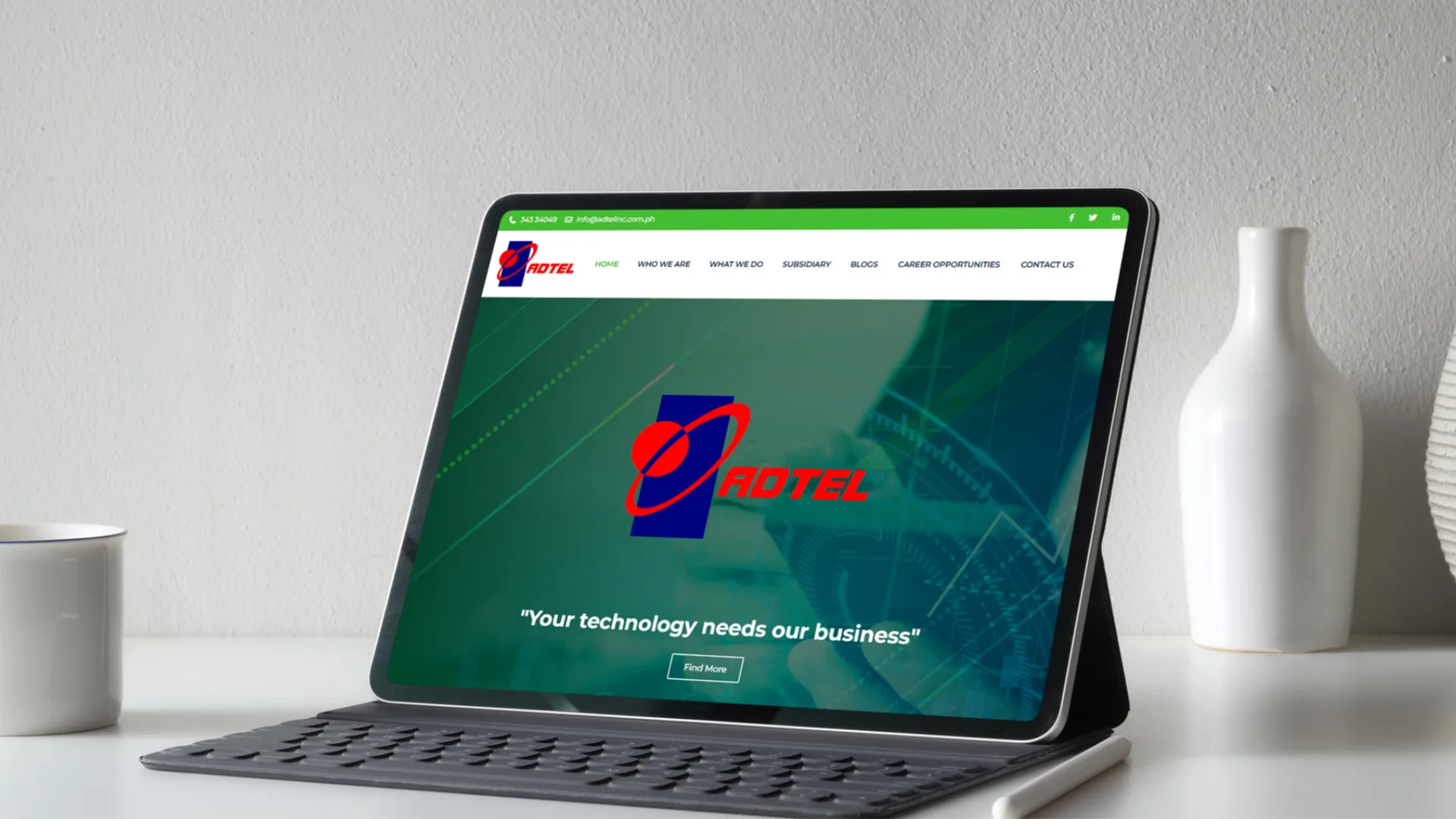 Adtel Inc website developed by Cognitech Digital Studio