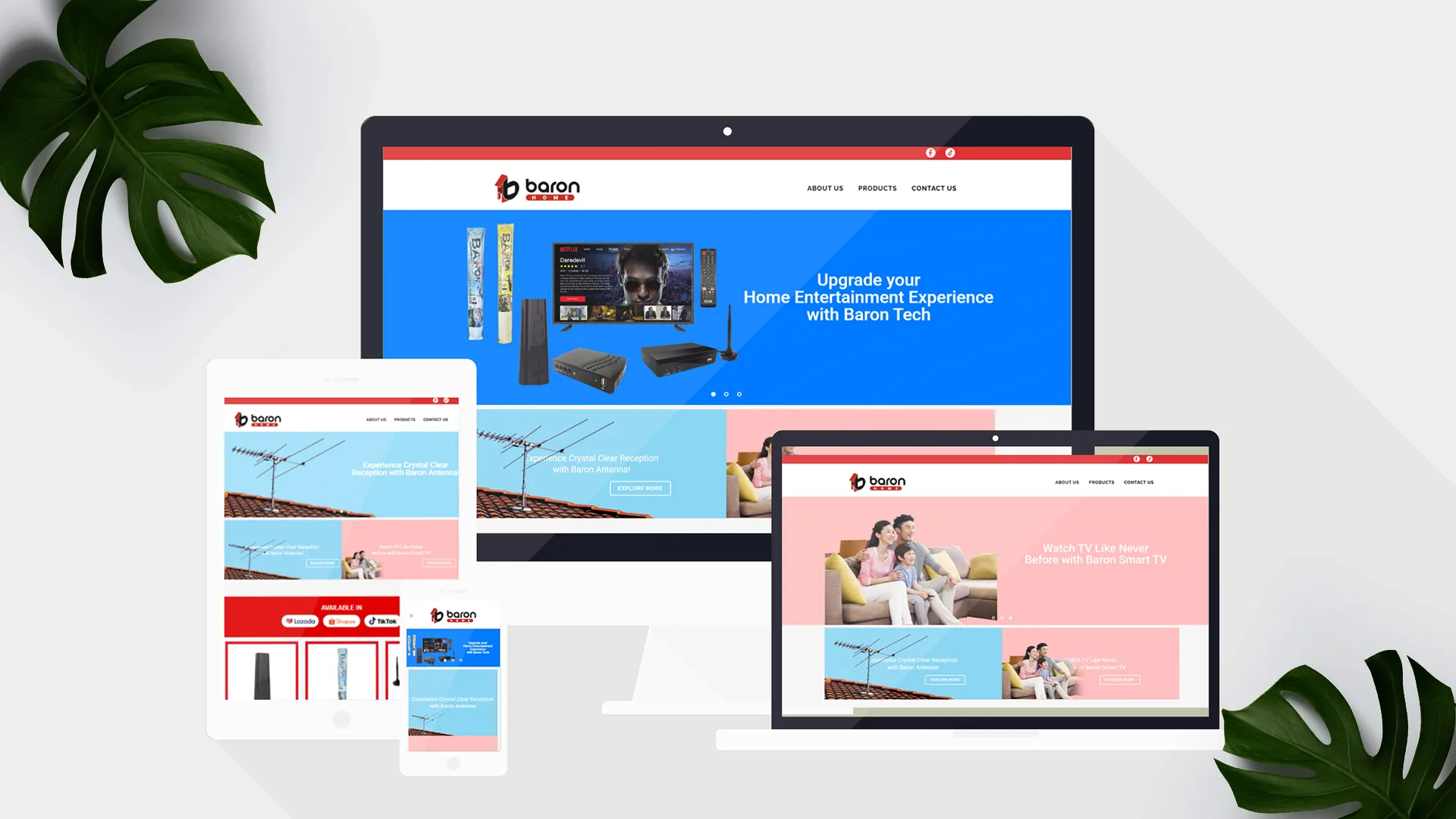 Baron Home website built by Cognitech Digital Studio