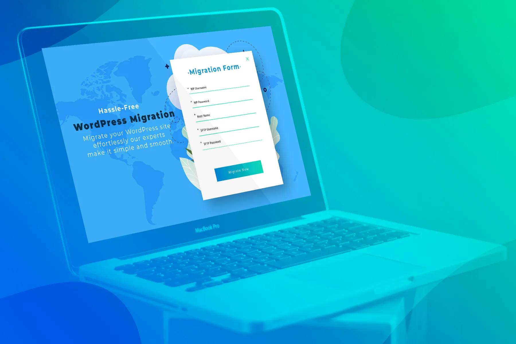 WordPress migration service moving a website to a new host without downtime