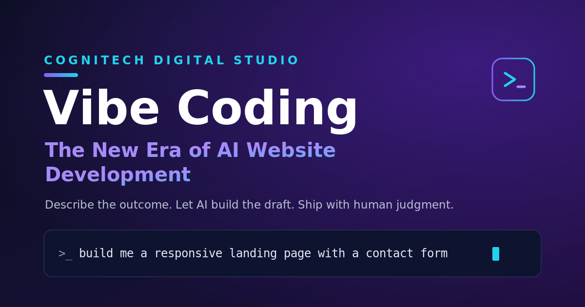Vibe coding and AI website development concept illustration